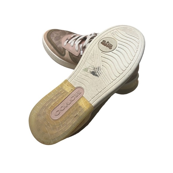 COACH CitySole Signature Print Court Trainers in Tan and Blush Size 9.5 - Picture 10 of 10